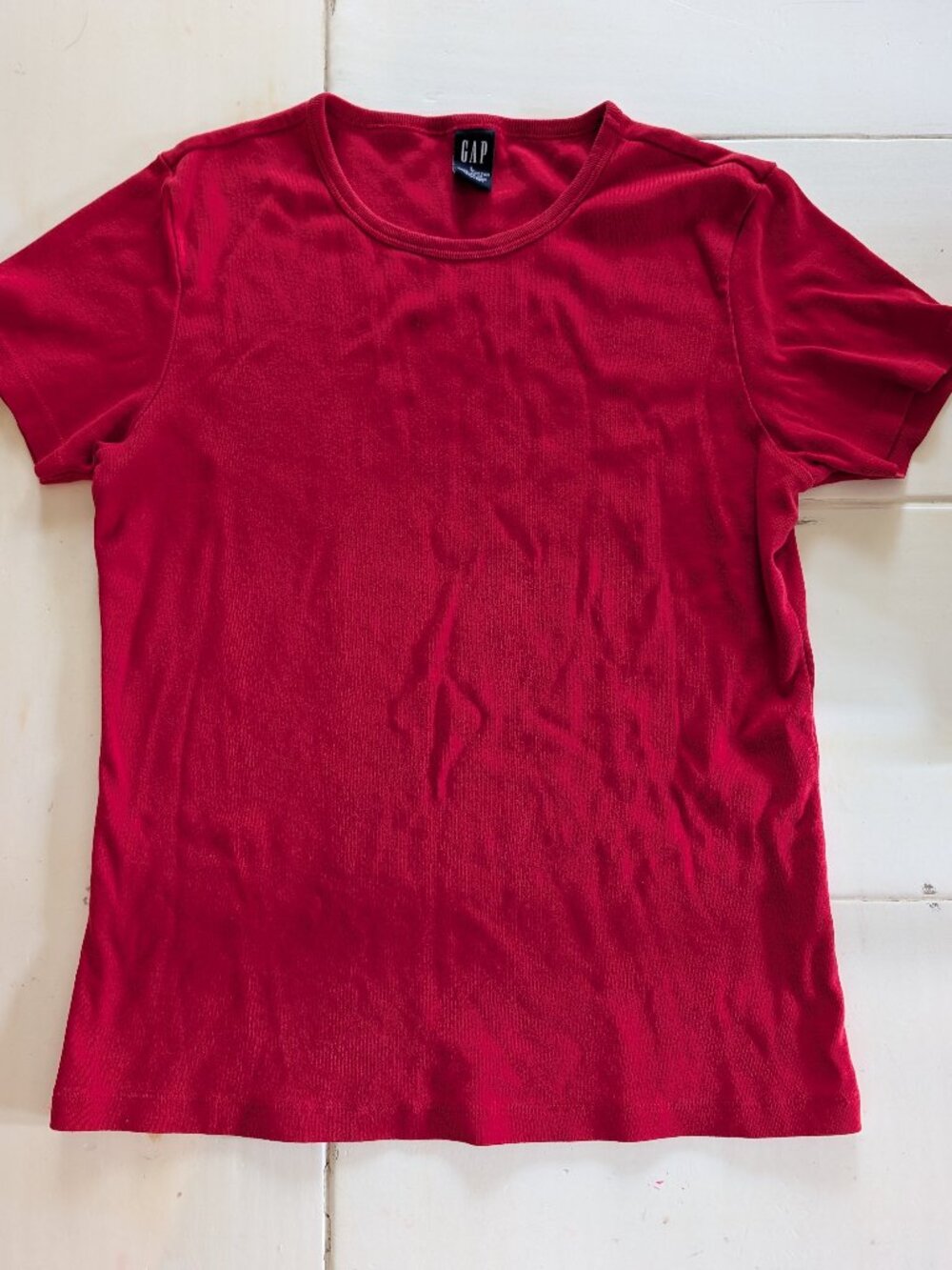 VTG Red Gap T-Shirt Y2K Holiday 2000 100% Cotton Sz L Short Tee Top Christmas
